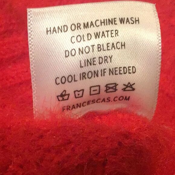 ALYA Francesca’s Red Fuzzy Diamond Pattern Knit Crewneck Sweater NEW - Picture 15 of 15